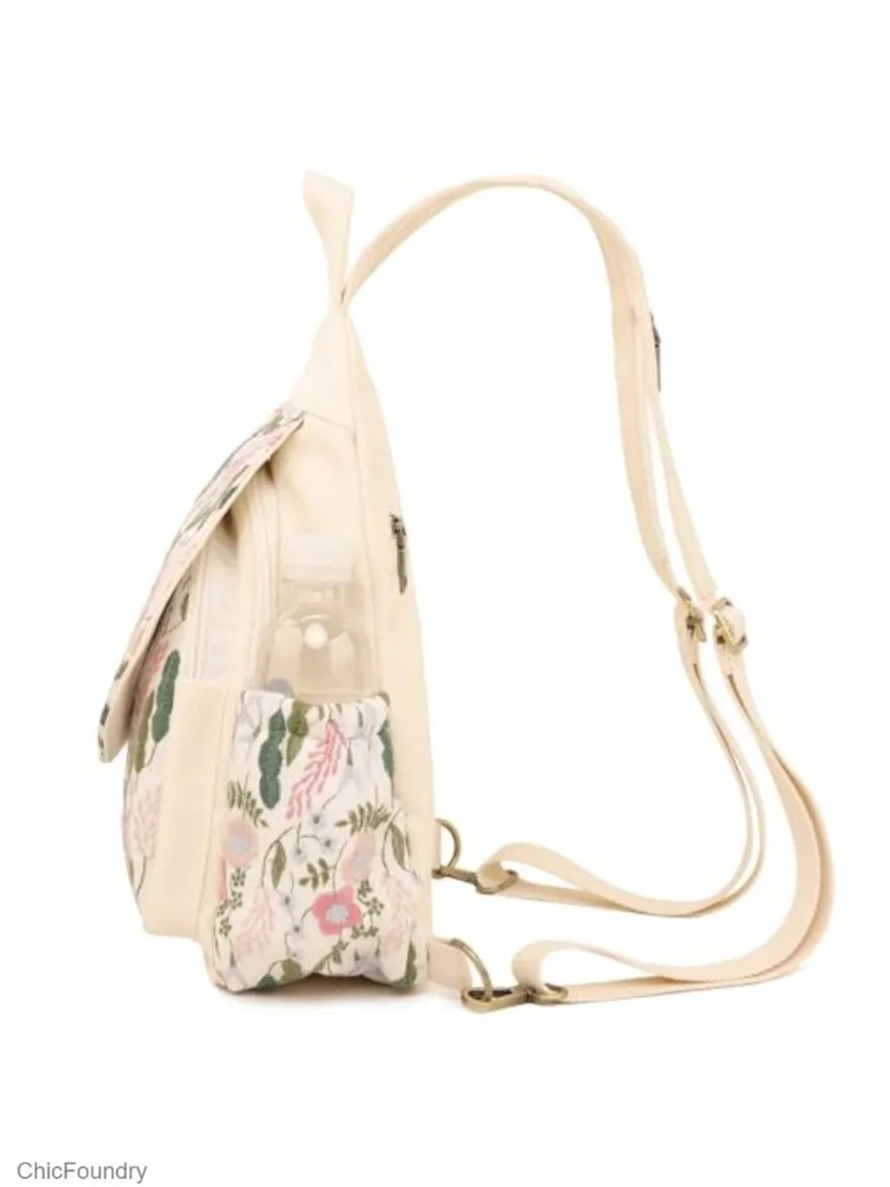 Embroidered Sling Backpack Crossbody Purse Anti-Theft Travel Daypack Adjustable